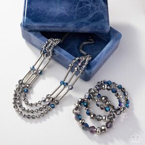 Elegant Silver and Blue Crystal Jewelry Set